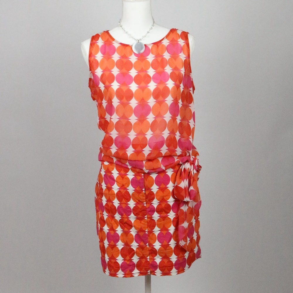 60s Mod New York & Company Orange and Pink Patterned Set
